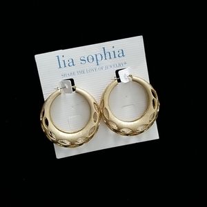 Lia Sophia Gold Hoops - NWT